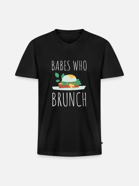Babes Who Brunch Squat - Men's Premium Organic T-shirt with V-neck - black