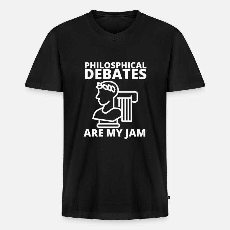 Philosophical Debate Feeling Philoslothical - Männer Premium Bio T-Shirt mit V-Ausschnitt - Schwarz