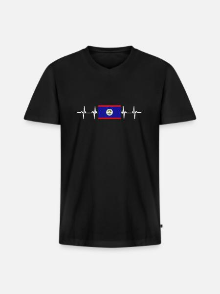 Mexican Mexico Belice Flag - Men's Premium Organic T-shirt with V-neck - black