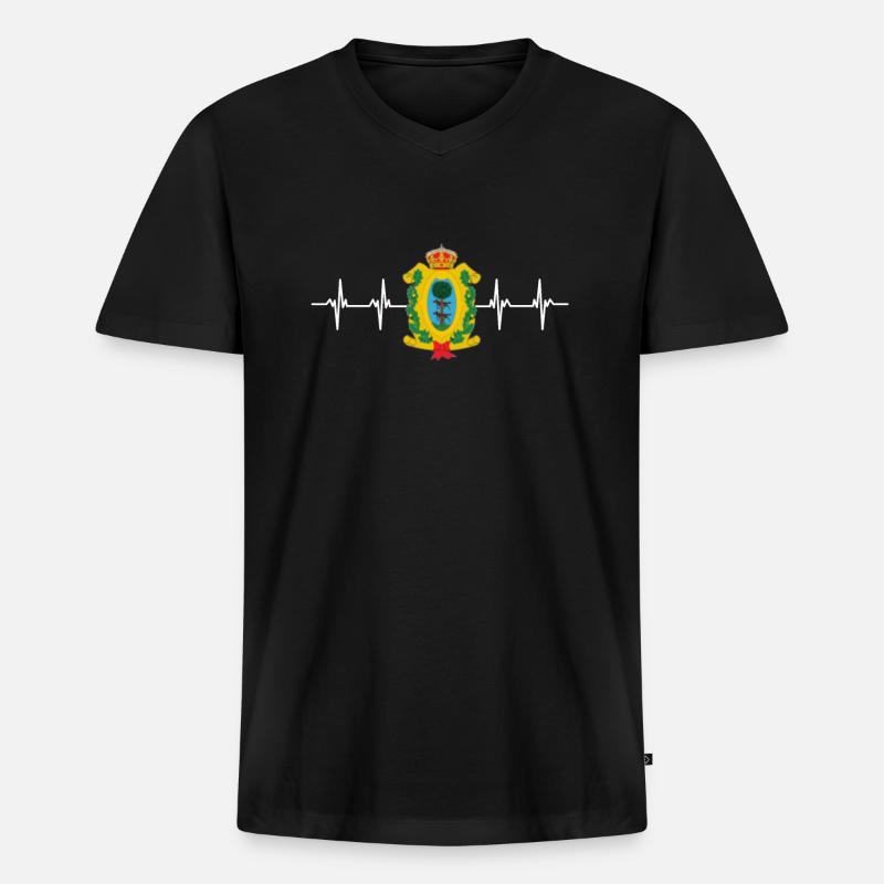 Drapeau mexicain mexicain Durango - T-shirt encolure en V Premium bio Homme - noir