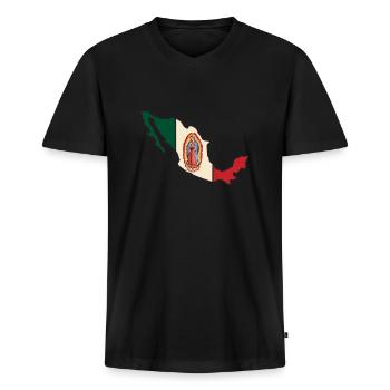 Our Lady Of Guadalupe Virgin Mary - Men's Premium Organic T-shirt with V-neck - black - Front - Nico (187cm)