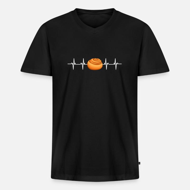 Cinnamon Roll And Cinnamon Buns - Männer Premium Bio T-Shirt mit V-Ausschnitt - Schwarz