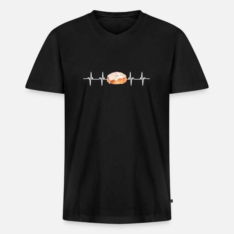 Cinnamon Roll And Cinnamon Buns - Männer Premium Bio T-Shirt mit V-Ausschnitt - Schwarz
