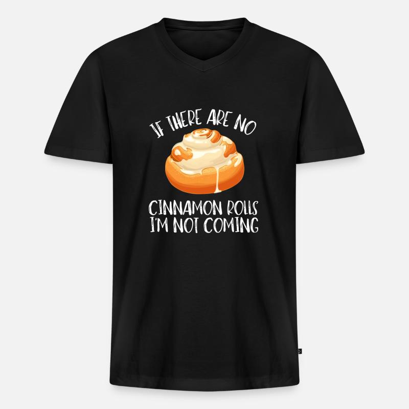 Cinnamon Roll And Cinnamon Buns - Männer Premium Bio T-Shirt mit V-Ausschnitt - Schwarz