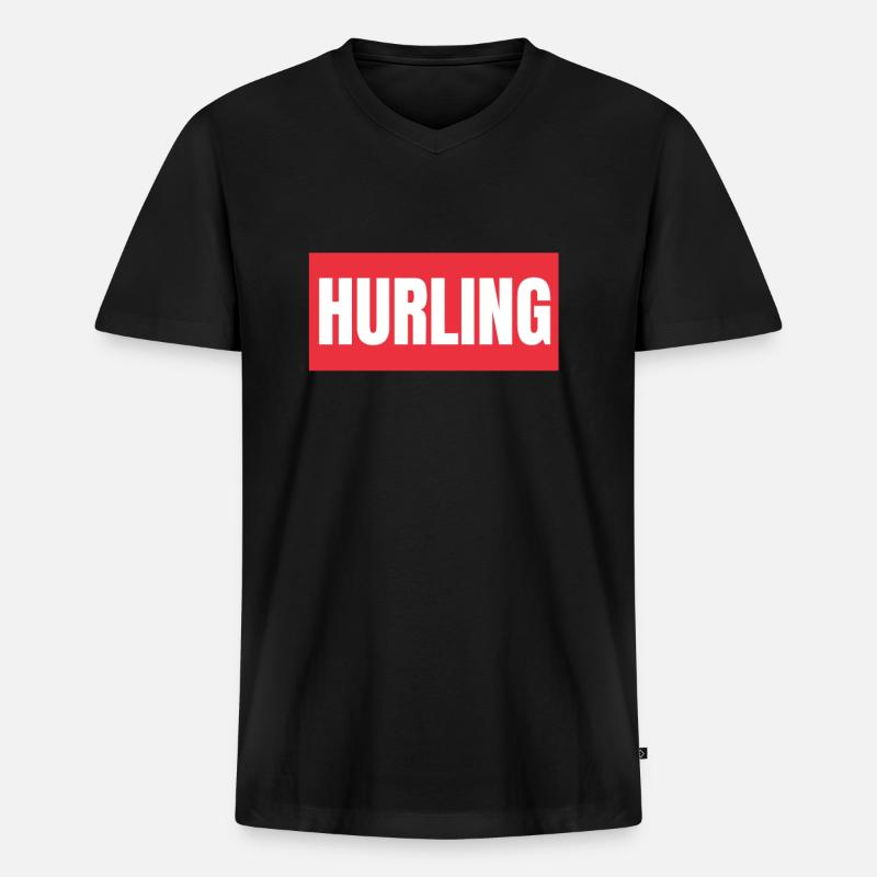 Irish Dublin Hurling - Männer Premium Bio T-Shirt mit V-Ausschnitt - Schwarz
