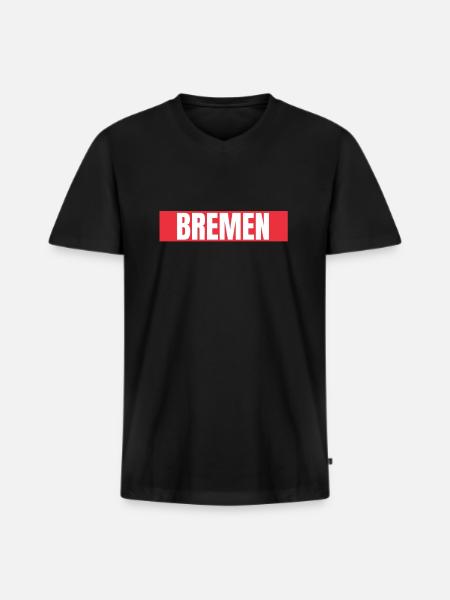 Bremen Town Musicians - Männer Premium Bio T-Shirt mit V-Ausschnitt - Schwarz