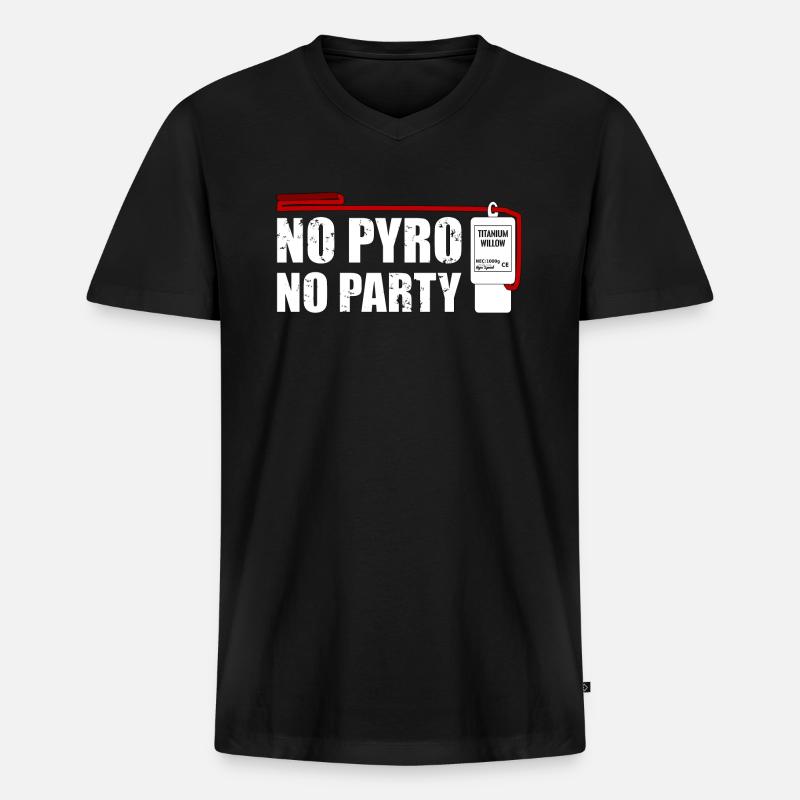 No pyro no party salut - Männer Premium Bio T-Shirt mit V-Ausschnitt - Schwarz