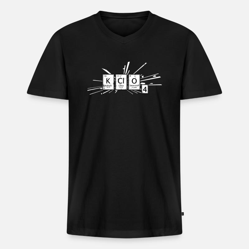 Kclo4 Pyrotechnics - Männer Premium Bio T-Shirt mit V-Ausschnitt - Schwarz