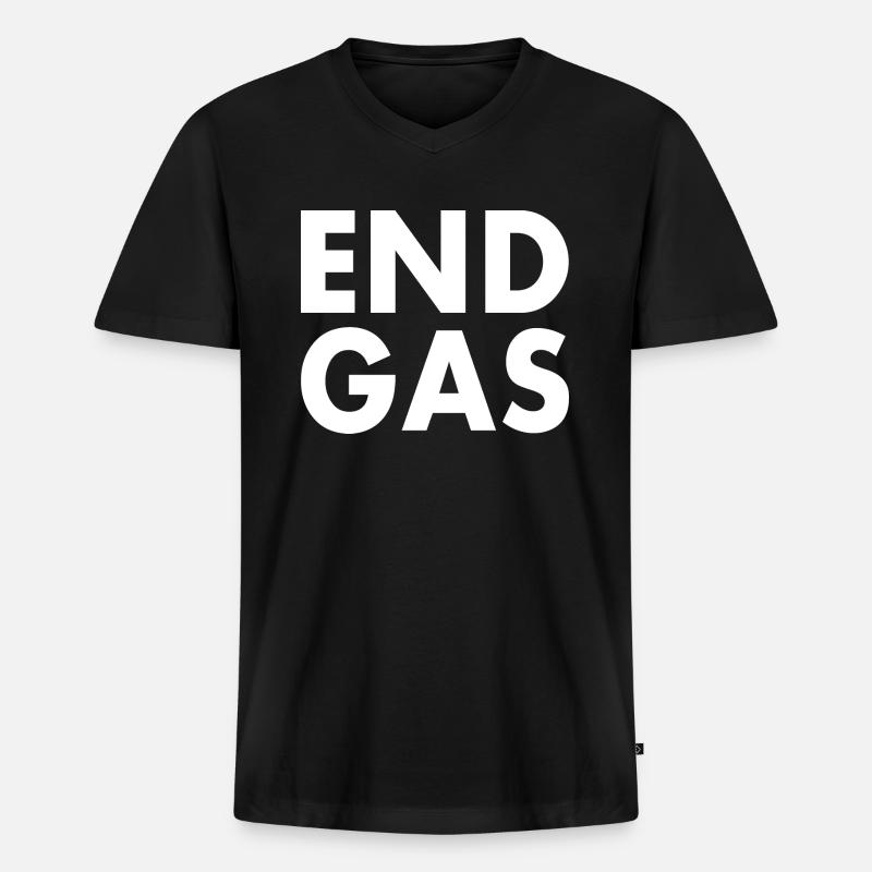 End gas - Männer Premium Bio T-Shirt mit V-Ausschnitt - Schwarz