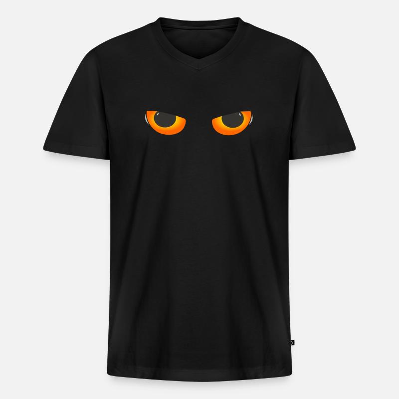 Böser Blick - Männer Premium Bio T-Shirt mit V-Ausschnitt - Schwarz