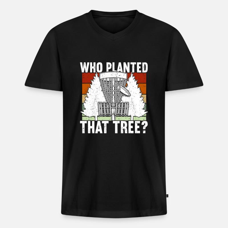 Disc Golf - Männer Premium Bio T-Shirt mit V-Ausschnitt - Schwarz