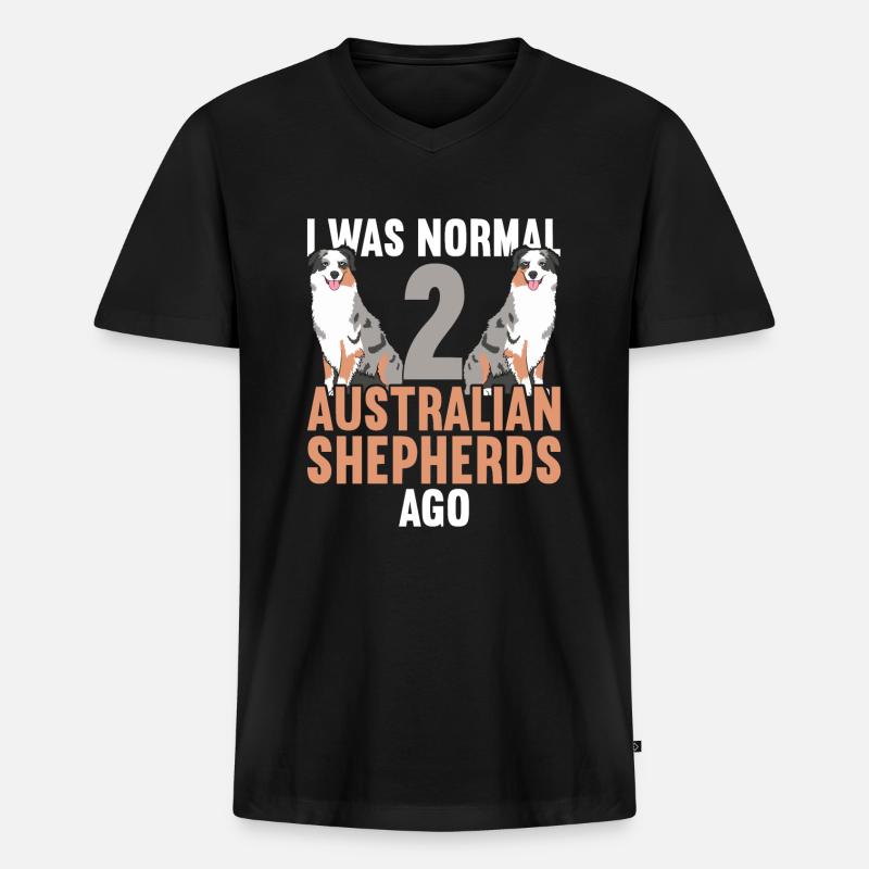 Australischer Schäferhund - Männer Premium Bio T-Shirt mit V-Ausschnitt - Schwarz