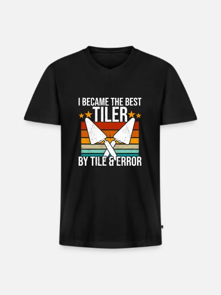 Tiler Tile Setter Tiles - Men's Premium Organic T-shirt with V-neck - black