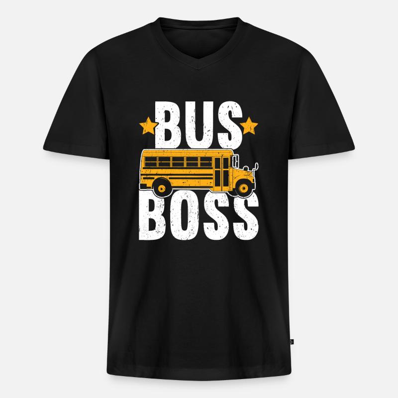Schulbusfahrer - Männer Premium Bio T-Shirt mit V-Ausschnitt - Schwarz