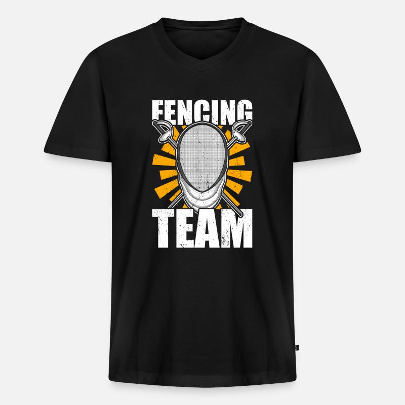 Fechter Fechter - Männer Premium Bio T-Shirt mit V-Ausschnitt - Schwarz