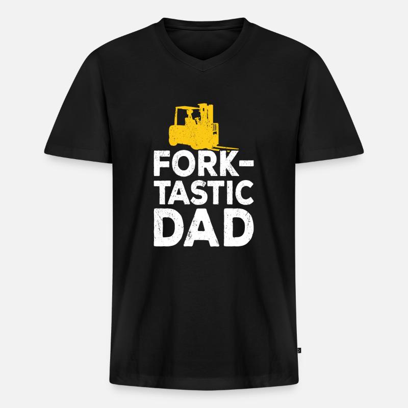 Gabelstaplerfahrer Gabelstaplerfahrer - Männer Premium Bio T-Shirt mit V-Ausschnitt - Schwarz