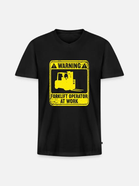 Gabelstaplerfahrer Gabelstaplerfahrer Gabelstapler - Männer Premium Bio T-Shirt mit V-Ausschnitt - Schwarz