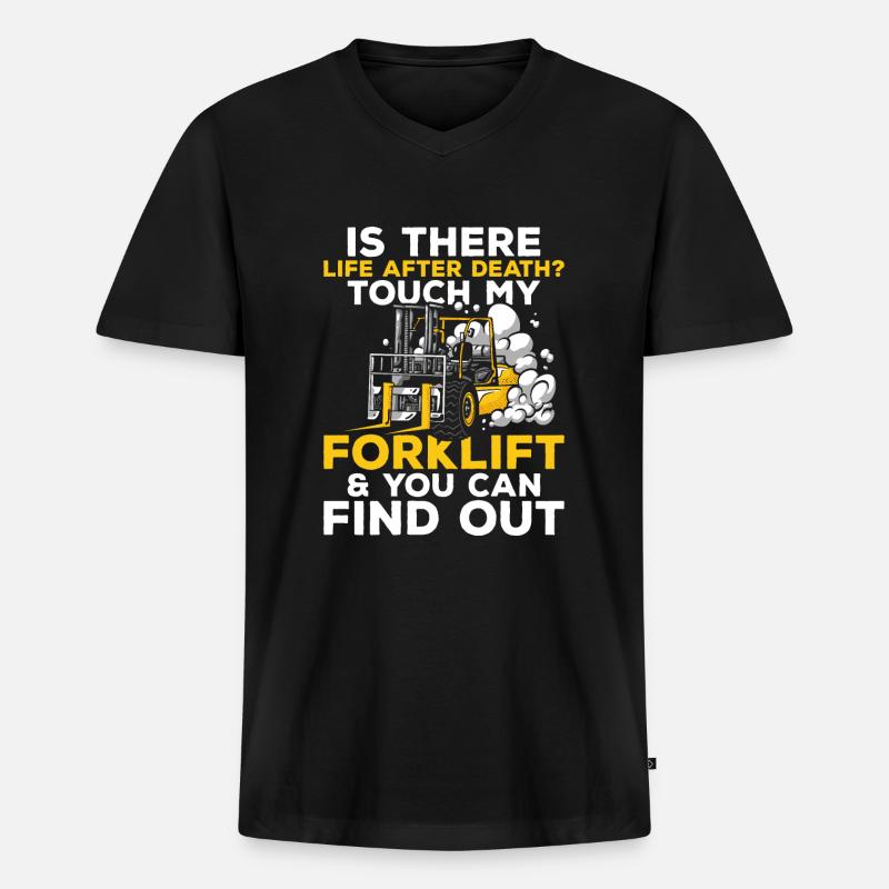 Gabelstaplerfahrer Gabelstaplerfahrer - Männer Premium Bio T-Shirt mit V-Ausschnitt - Schwarz