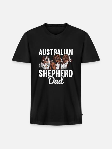 Australian Shepherd - Men's Premium Organic T-shirt with V-neck - black