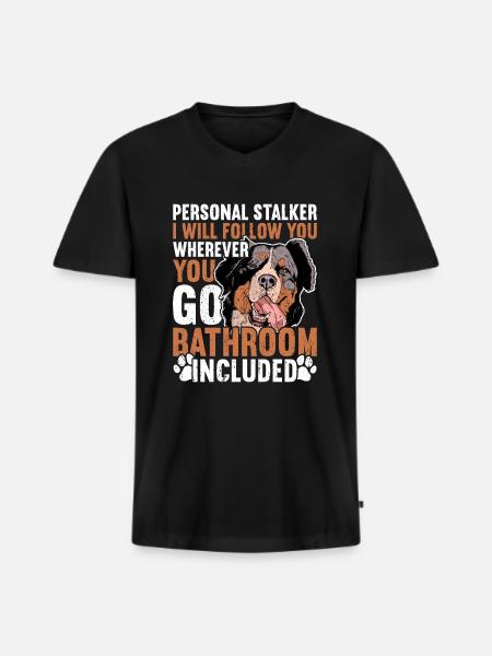 Bernese Mountain Dog - Men's Premium Organic T-shirt with V-neck - black