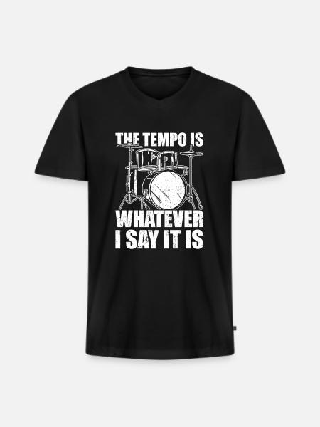 Drum Drummer Drumming Drummers - Men's Premium Organic T-shirt with V-neck - black