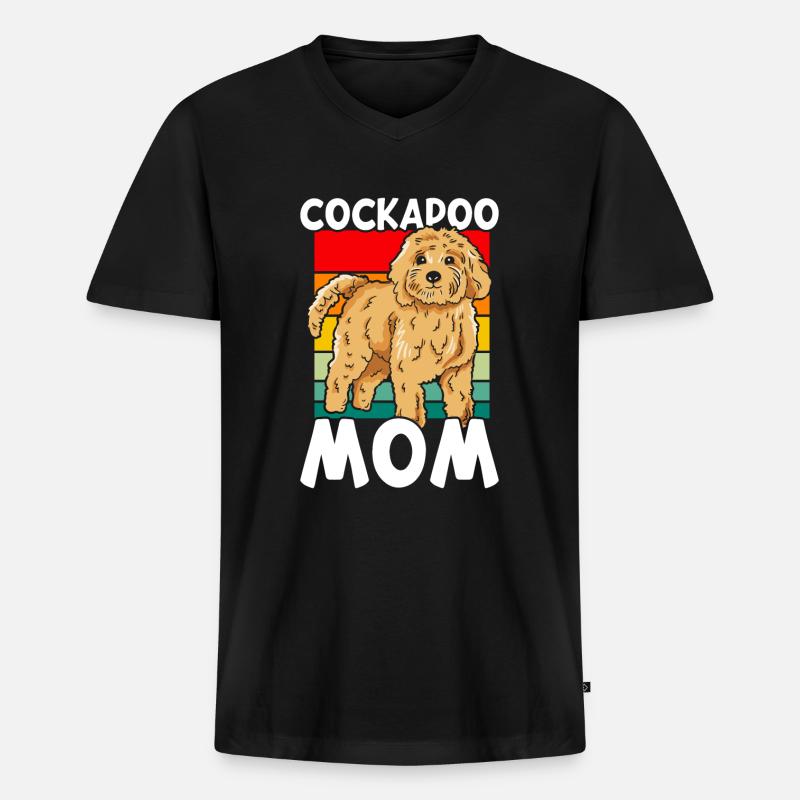 Cockapoo Hund - Männer Premium Bio T-Shirt mit V-Ausschnitt - Schwarz