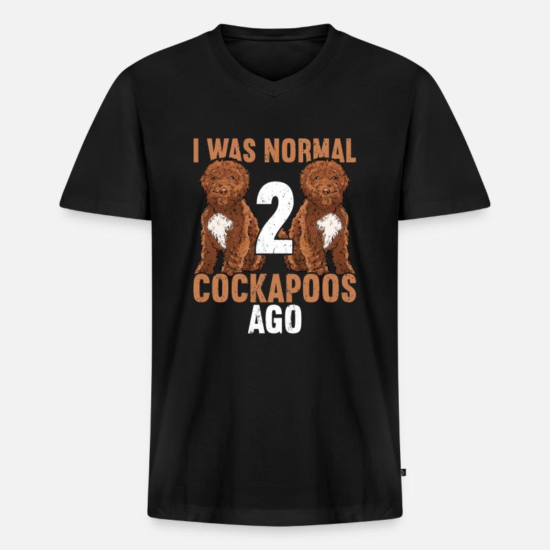 Cockapoo - Männer Premium Bio T-Shirt mit V-Ausschnitt - Schwarz
