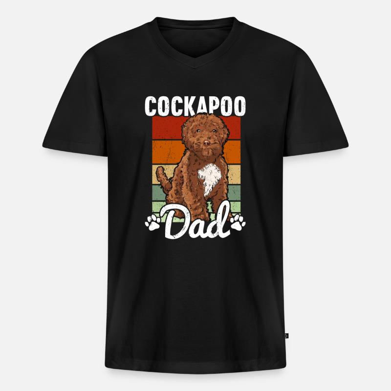 Cockapoo - Männer Premium Bio T-Shirt mit V-Ausschnitt - Schwarz