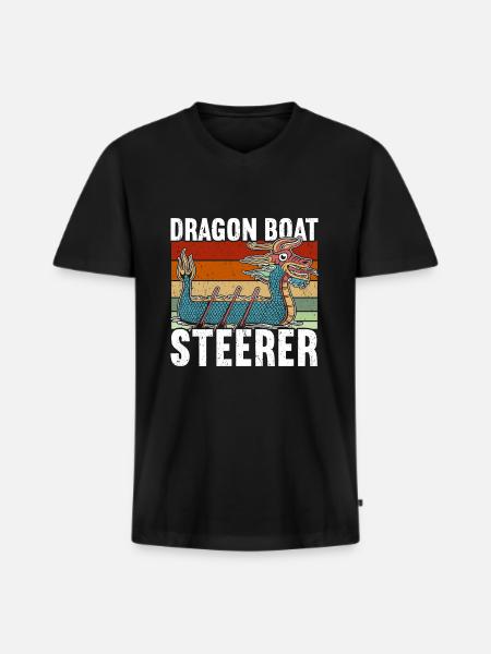 Dragon Boat - Men's Premium Organic T-shirt with V-neck - black