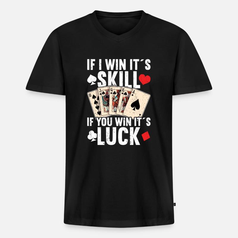 Poker - Männer Premium Bio T-Shirt mit V-Ausschnitt - Schwarz