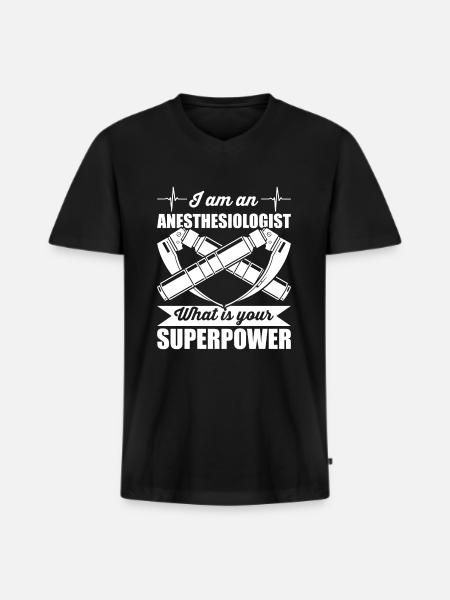 Anesthesiology Anesthesiologist Anaesthesiologist - Men's Premium Organic T-shirt with V-neck - black