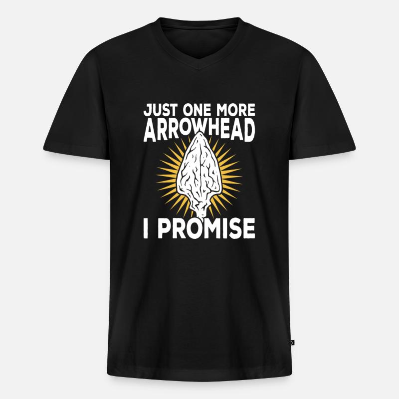 Pfeilspitzenjagd Pfeilspitzen Feuersteinknapping - Männer Premium Bio T-Shirt mit V-Ausschnitt - Schwarz