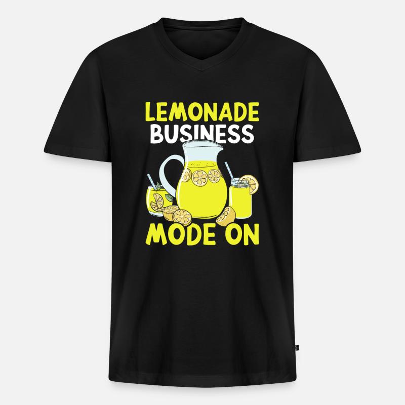 Limonaden-Stand - Männer Premium Bio T-Shirt mit V-Ausschnitt - Schwarz