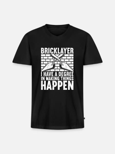 Bricklayer Brick Layer Brickmason Mason - Men's Premium Organic T-shirt with V-neck - black