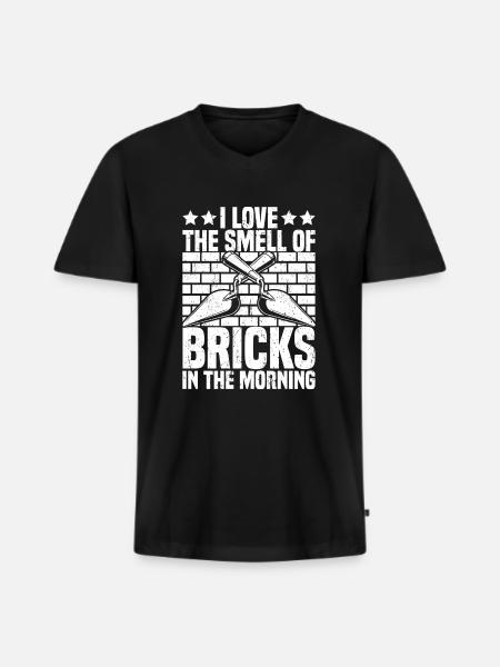 Bricklayer Brick Layer Brickmason Mason - Men's Premium Organic T-shirt with V-neck - black