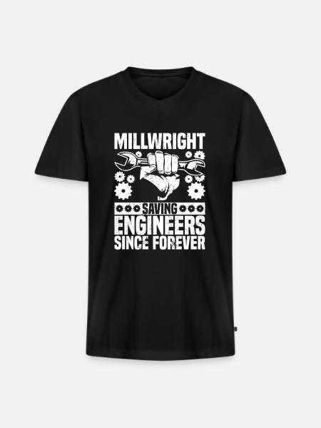 Millwright Millwrights - Men's Premium Organic T-shirt with V-neck - black