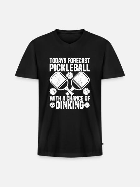 Pickleball - Men's Premium Organic T-shirt with V-neck - black