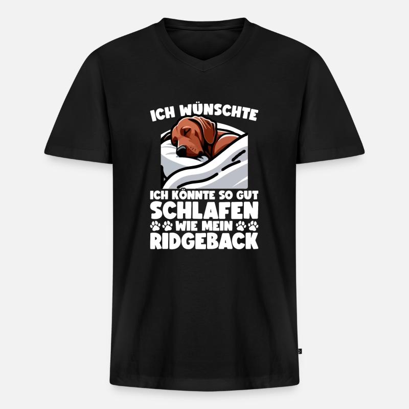 Rhodesian Ridgeback Hund Rhodesian Ridgebacks - Männer Premium Bio T-Shirt mit V-Ausschnitt - Schwarz