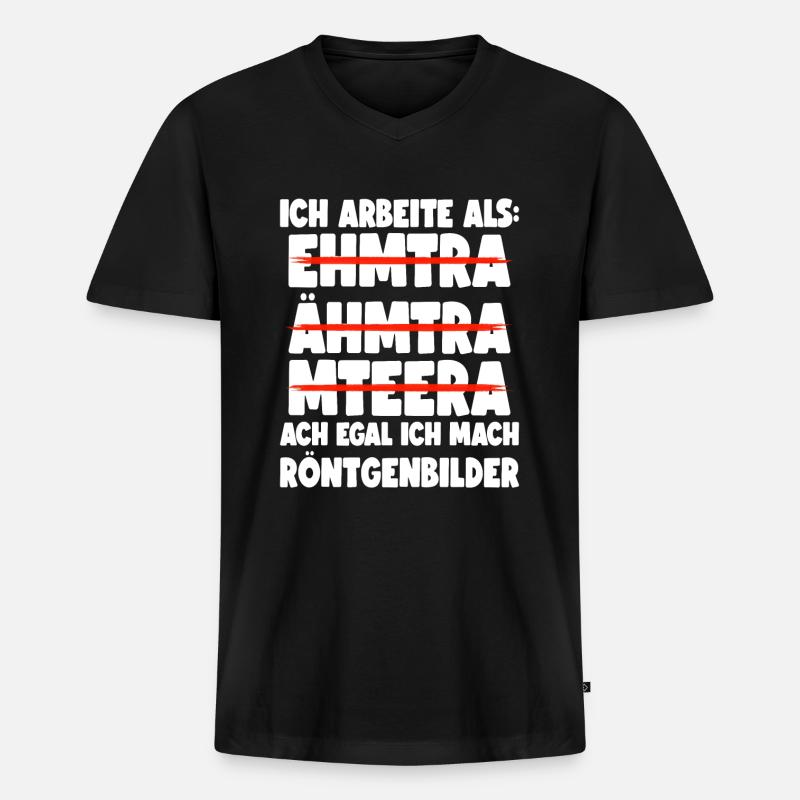 Medizinisch-Technischer Radiologie Assistent MTRA - Männer Premium Bio T-Shirt mit V-Ausschnitt - Schwarz