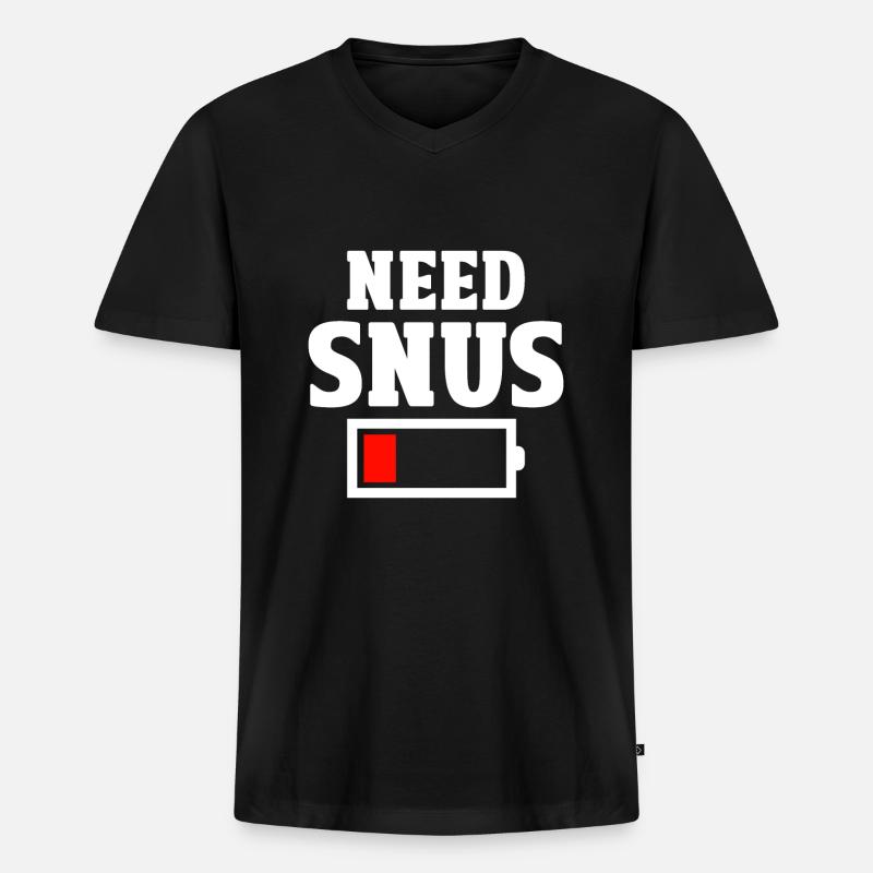 Snus - Männer Premium Bio T-Shirt mit V-Ausschnitt - Schwarz