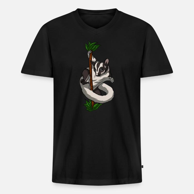 Sugar Glider Pole Dancing Animal - Männer Premium Bio T-Shirt mit V-Ausschnitt - Schwarz