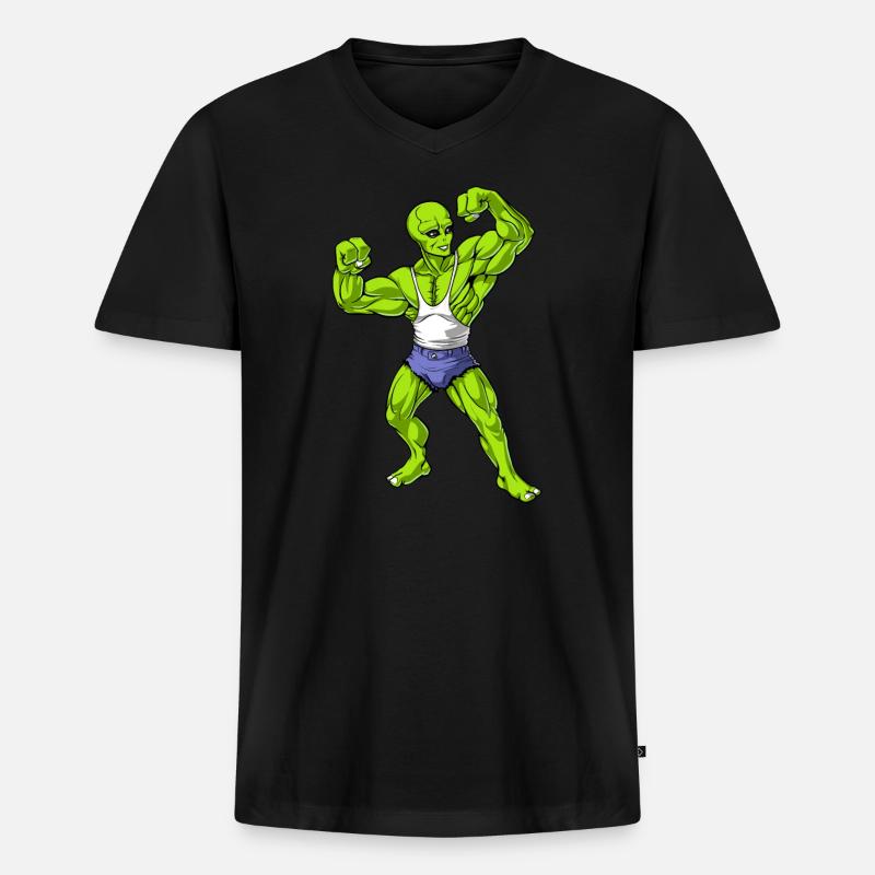 Ausländisches Eignungs-Bodybuilding - Männer Premium Bio T-Shirt mit V-Ausschnitt - Schwarz