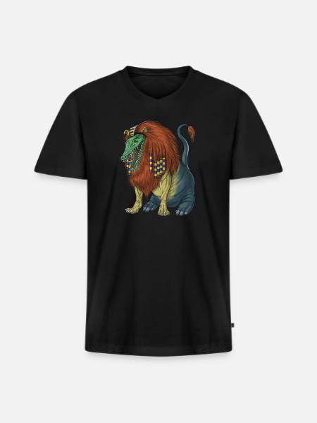 Egyptian Mythology Deity Ammit - Men's Premium Organic T-shirt with V-neck - black