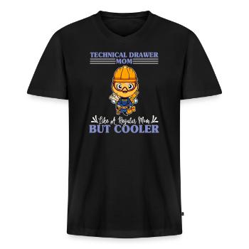 Technical Drawer Mom Like A Regualr Mom But Cooler - Men's Premium Organic T-shirt with V-neck - black - Front - Nico (187cm)