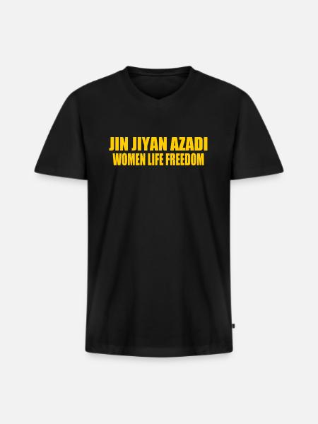 jin jiyan azadi women life freedom - Premium økologisk T-shirt med V-hals til mænd - sort