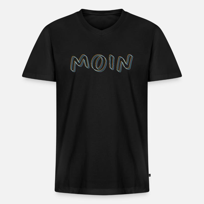 moin - Männer Premium Bio T-Shirt mit V-Ausschnitt - Schwarz