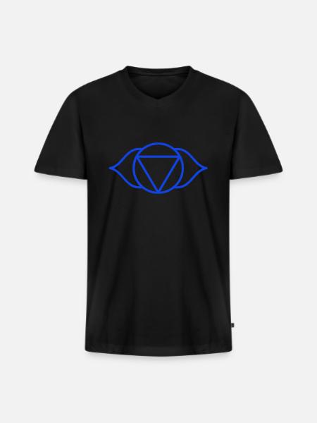 Stirnchakra - Männer Premium Bio T-Shirt mit V-Ausschnitt - Schwarz