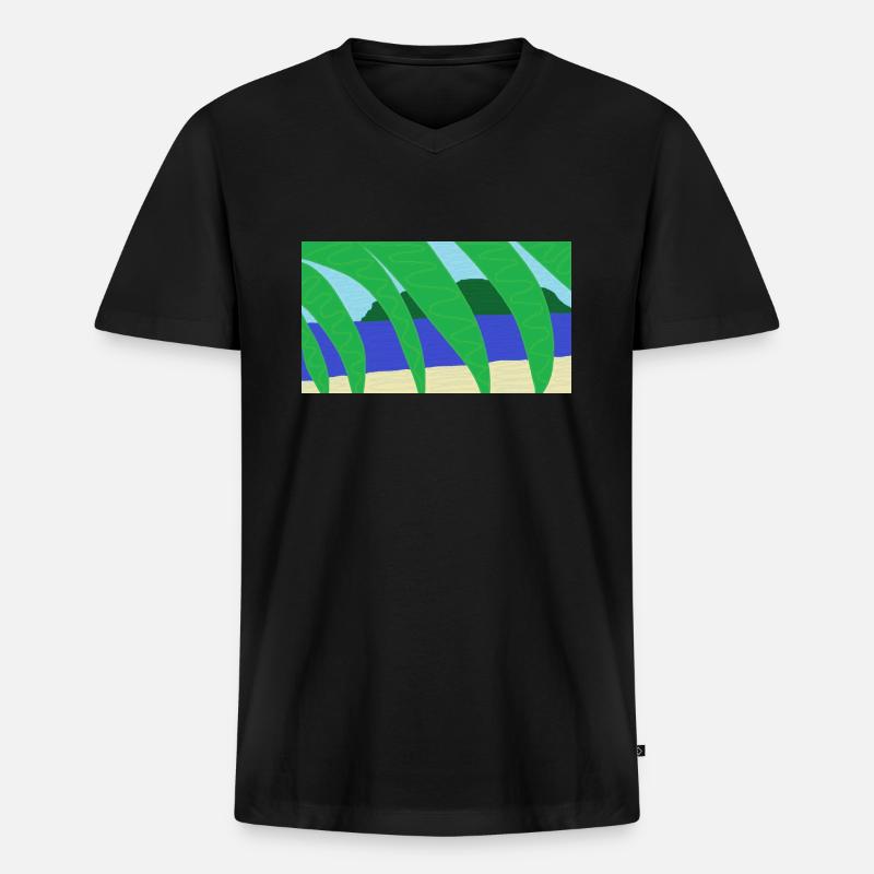 Vage Urlaubserinnerung - Männer Premium Bio T-Shirt mit V-Ausschnitt - Schwarz