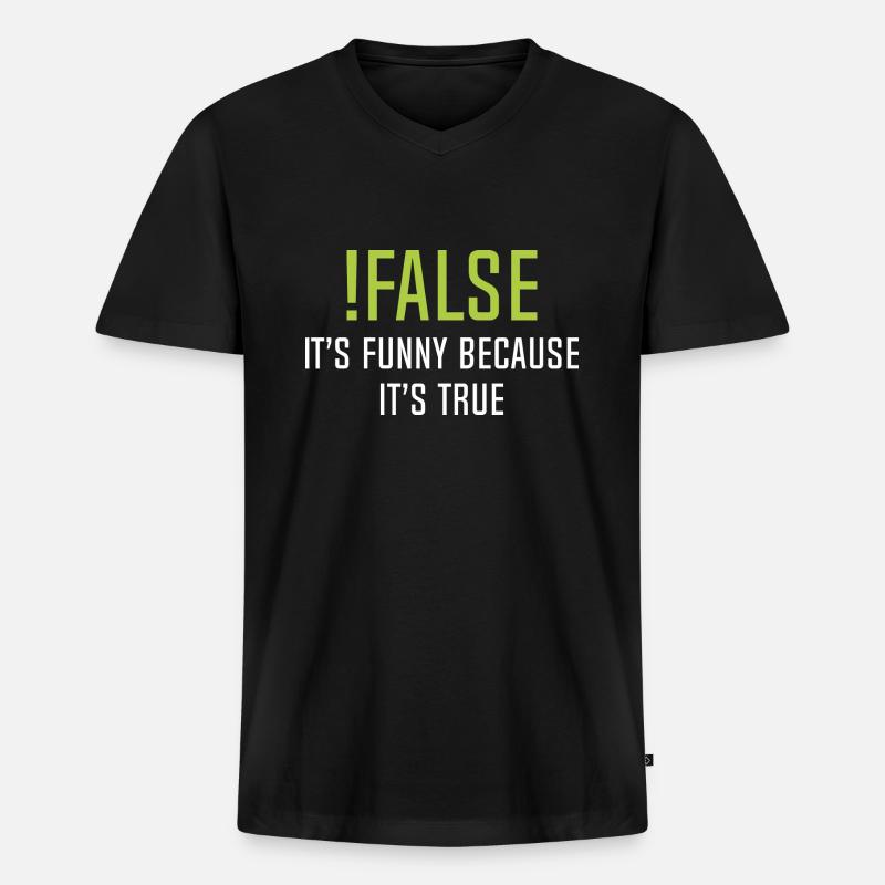 FALSE - Männer Premium Bio T-Shirt mit V-Ausschnitt - Schwarz