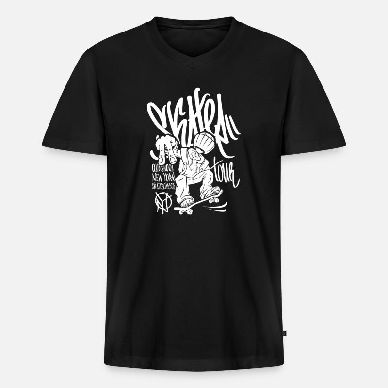 Coole Skate Sprüche - Männer Premium Bio T-Shirt mit V-Ausschnitt - Schwarz